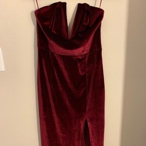 Velvet Deep Red Cocktail Dress